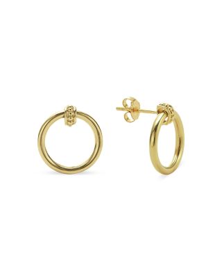 18K Gold Meridian Circle Stud Earrings