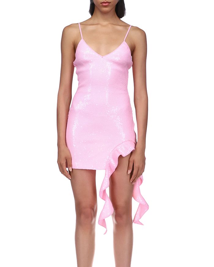 David Koma Sequin Ruffle Slip Mini Dress | Bloomingdale's