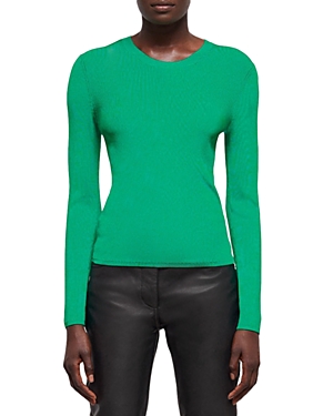 The Kooples Ribbed Knit Top In Green