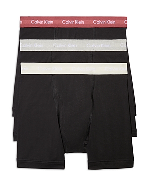 Calvin Klein 3-pack Stretch Cotton Boxer Briefs In Black W/ Grey Heather, Silver Birch, Raspberry Blush Wbs
