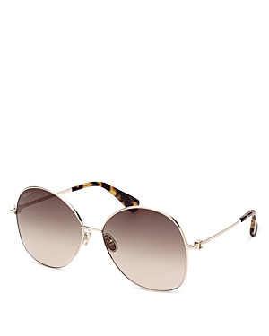 Max Mara Jewel1 Round Sunglasses, 60mm In Gold/brown Gradient