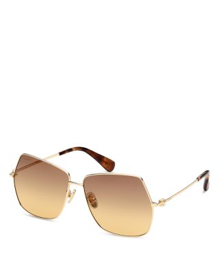 NEW Max Mara 61mm Geometric Sunglasses Oversized sunglasses Max Mara Gold in Metal - 46986997 main image 4