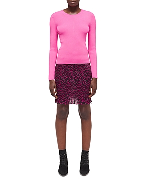 The Kooples Ribbed Knit Top In Pink