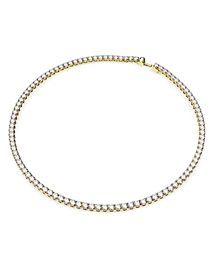 Shop Swarovski Matrix Crystal Tennis Necklace, 16.4 In Clear/gold