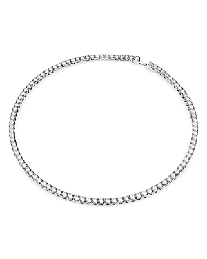 Swarovski Matrix Crystal Tennis Necklace, 16.4 In Silver