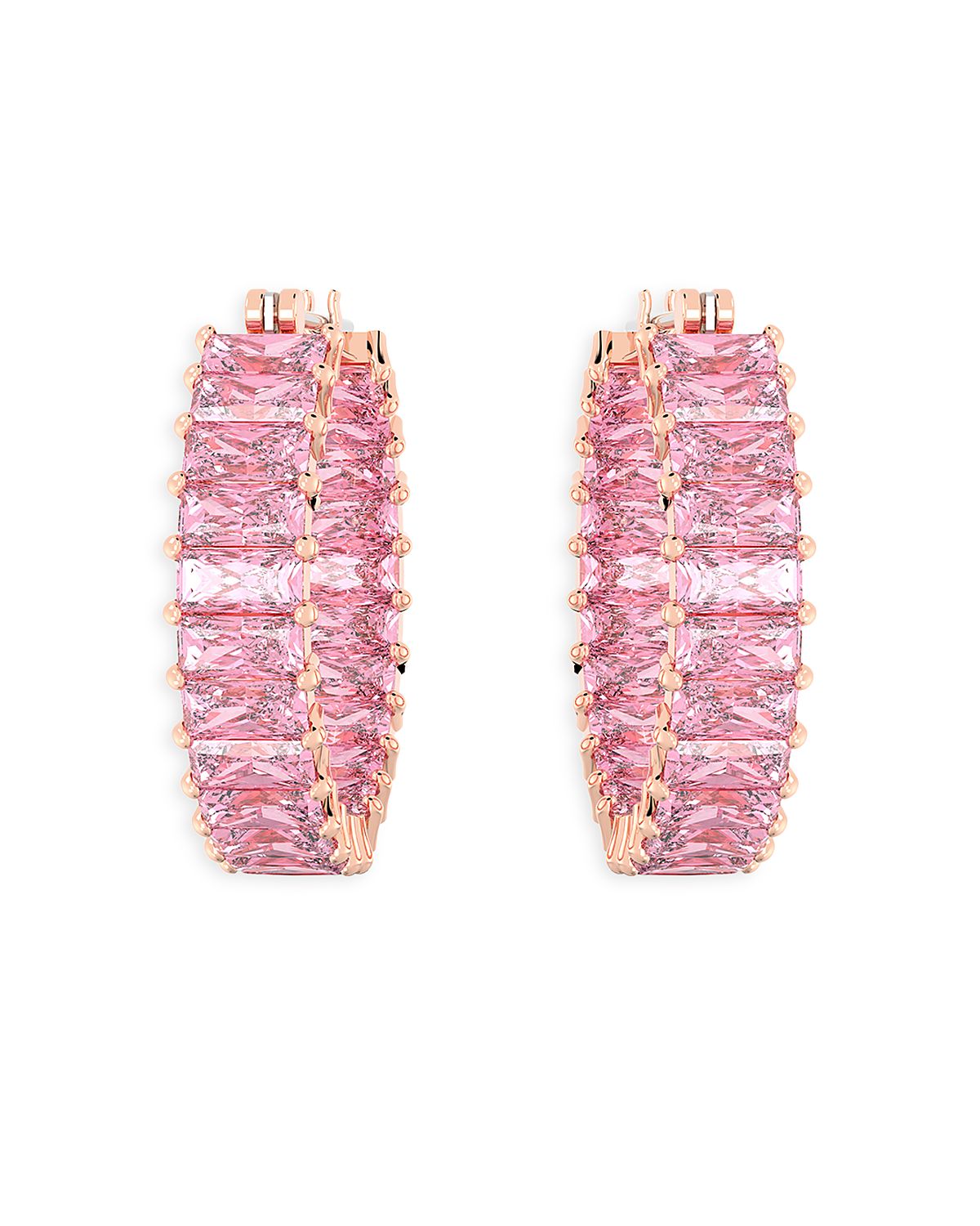 Swarovski Matrix Baguette Crystal Hoop Earrings