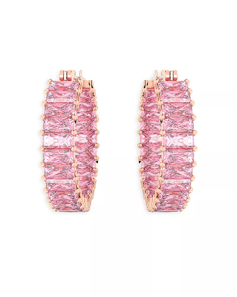 Swarovski Matrix Baguette Crystal Hoop Earrings