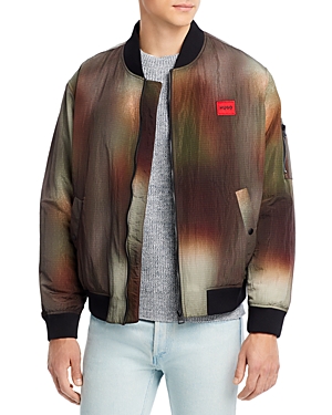 HUGO - Oversized-fit water-repellent bomber jacket with logo print
