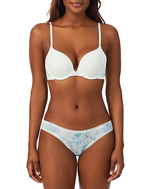 On Gossamer Sleek Micro Lace Underwire Convertible Push-up Bra In Moonlight Jade