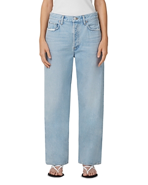 Agolde Low Slung Baggy High Rise Wide Leg Jeans In Shake In Shake