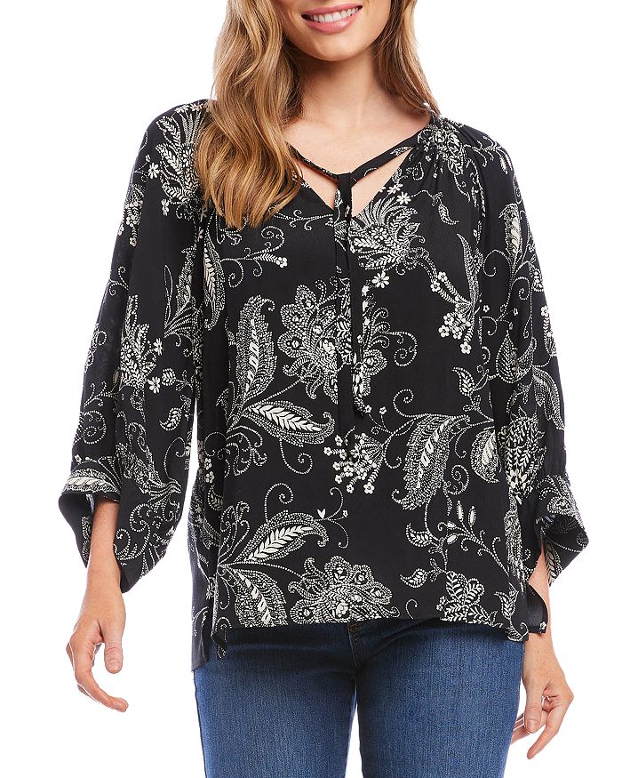 Final Sale Natasha Navy Blouson Sleeve Top - Karen Kane 1L25417 main image 1