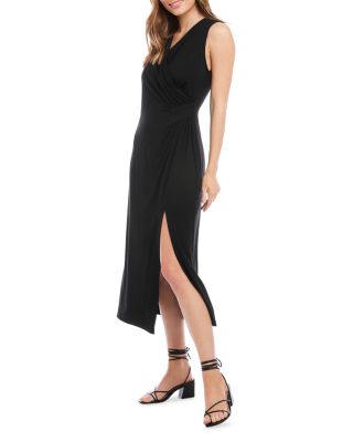 Faux Wrap Midi Dress