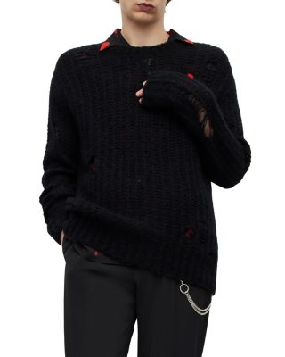 ALLSAINTS Breaker Distressed Crewneck Sweater | Bloomingdale's