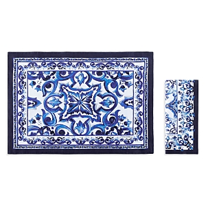 Dolce & Gabbana Table Linen Set In Medium Blue