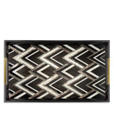 L'Objet - Deco Noir Rectangular Tray, Large