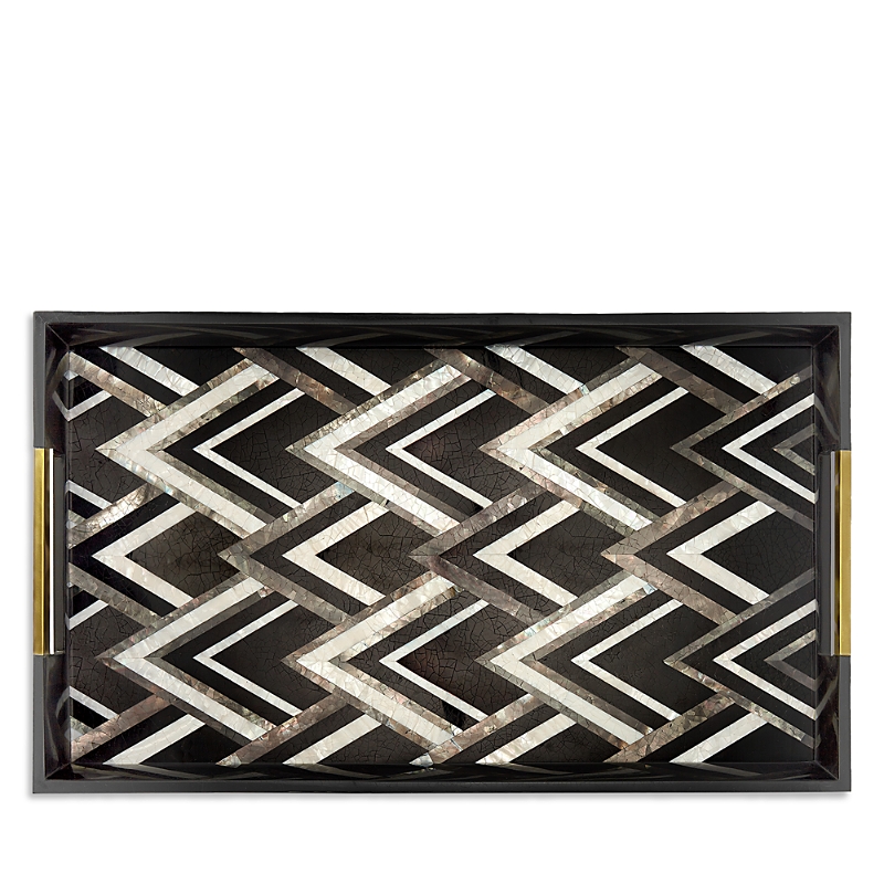 L'objet Decor Noir Rectangular Tray In Multi