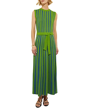 Misook Modern Fit Sleeveless Rib Knit Dress In Satin Sky/green