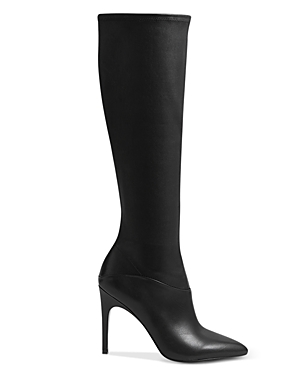 Reiss Carina Pointed Toe Knee High Boot In Black