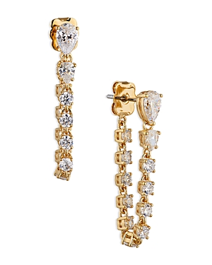Nadri Tennis Draped Front To Back Earrings In 18k Gold-plated In Gold