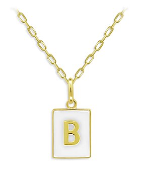 AQUA - Rectangle Initial Pendant in 18K Gold-Plated Sterling Silver, 15.5" - 100% Exclusive 