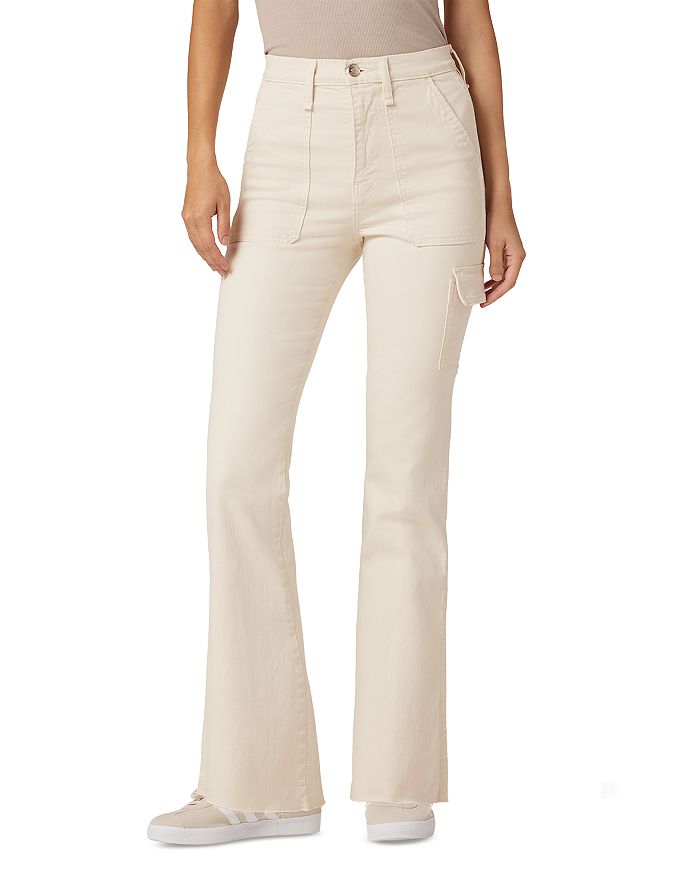 Hudson Faye Utility Ultra High Rise Bootcut Jeans in Egret | Bloomingdale's