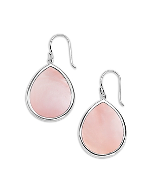 IPPOLITA 925 SILVER POLISHED ROCK CANDY SMALL TEARDROP EARRINGS IN PINK MOTHER-OF-PEARL