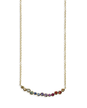 Ippolita 18K Gold Starlet Bar Necklace in Sapphire Rainbow, 16-18