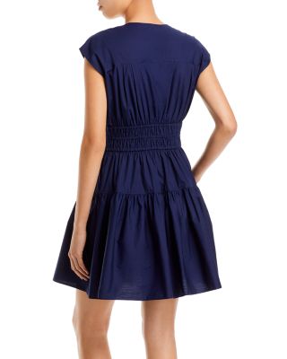 Tora V Neck Smocked Poplin Dress
