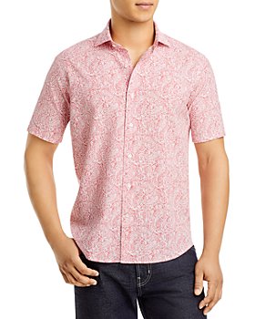 Peter Millar - Crown Crafted Bayhops Cotton Paisley Print Tailored Fit Short Sleeve Button Down Shirt 