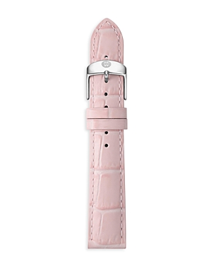 Shop Michele Croc-embossed Leather Watch Strap, 16mm In Pink