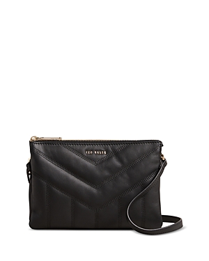 Shop Ted Baker Ayasini Quilted Puffer Leather Small Crossbody Bag In Black