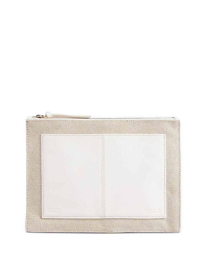 Ted Baker - Aksina Small Leather and Canvas Zip-Top Pouch