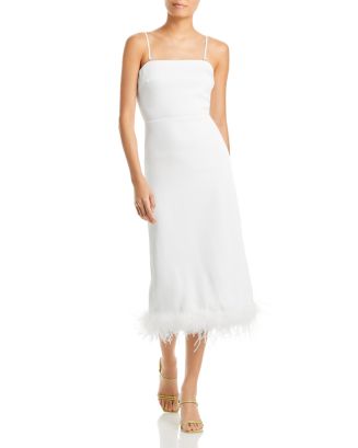 Lucy Paris Mareena Feather Column Midi Dress | Bloomingdale's