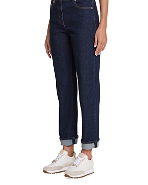 PESERICO HIGH RISE STRAIGHT JEANS IN BLUE NAVY