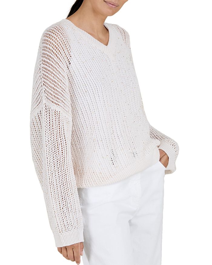 Peserico Sequin Drop Shoulder Sweater | Bloomingdale's