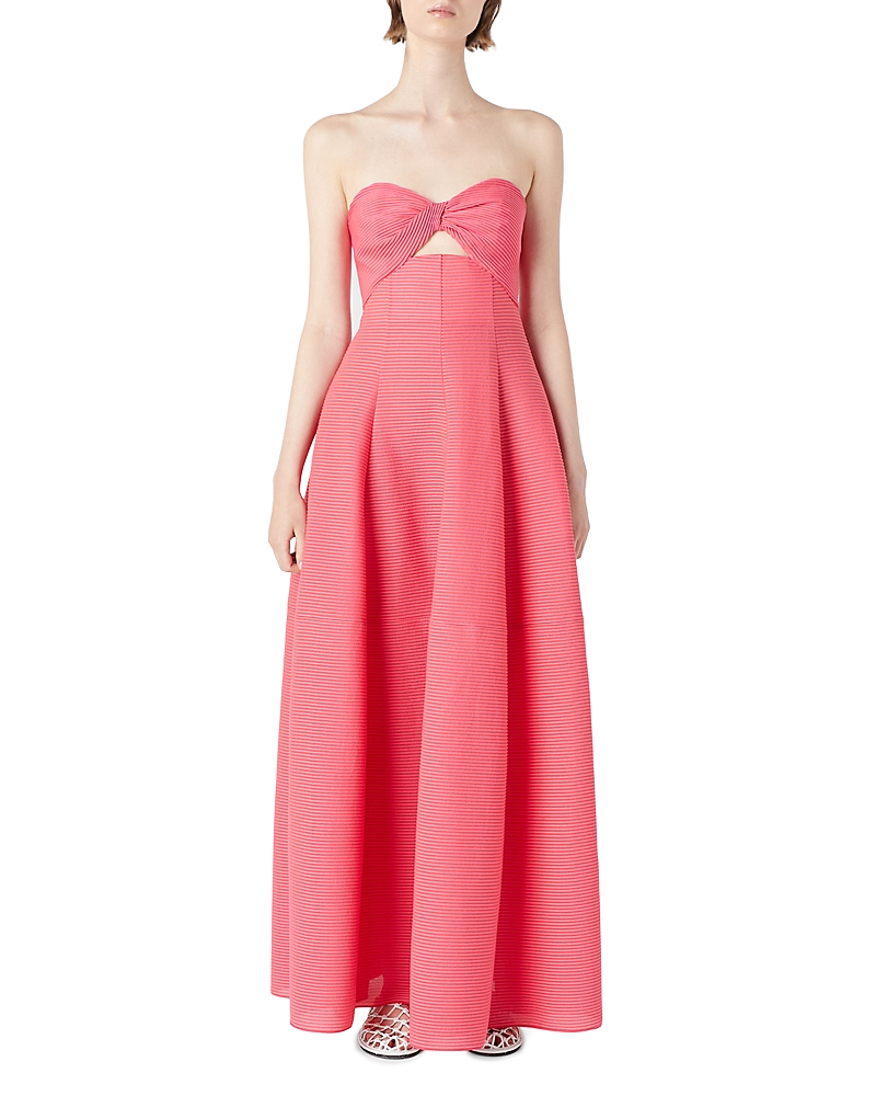 ARMANI COLLEZIONI STRAPLESS CUTOUT MAXI DRESS