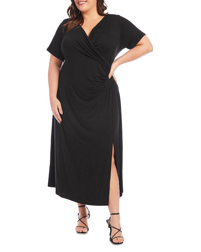 Karen Kane Plus Faux Wrap Midi Dress | Bloomingdale's