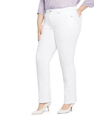 Plus Marilyn High Rise Straight Jeans in Optic White