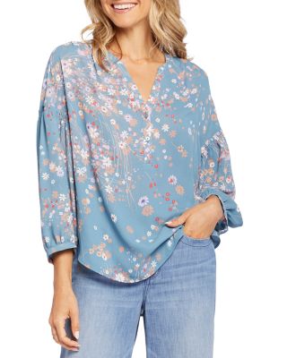NYDJ - Paulina Floral Print Peasant Top