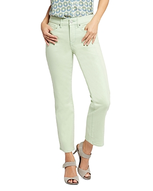 Nydj Marilyn Straight Womens Cuffed Denim Cropped Jeans In Beginning