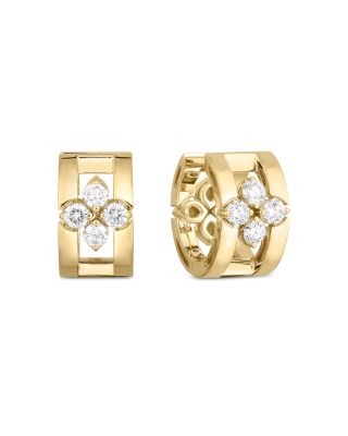 Roberto Coin - 18K Yellow Gold Love in Verona Diamond Huggie Earrings