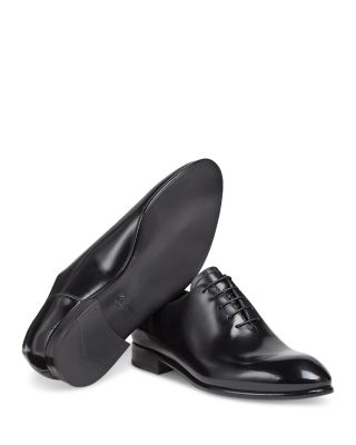 Men's Black Hand-Buffed Leather Vienna Evening Wholecut Oxford Shoes