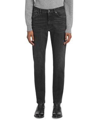 ZEGNA - Stone Wash Slim Fit Jeans in Dark Gray