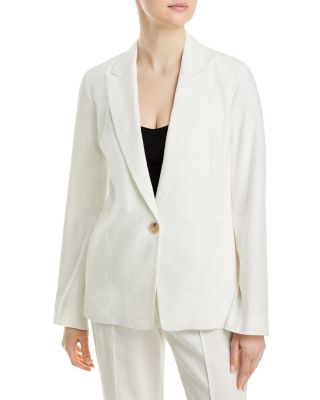 Vince Single-breasted Blazer Jacket In Off White