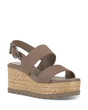 Vince Camuto Miapelle Platform Wedge Sandal In Dark Beige