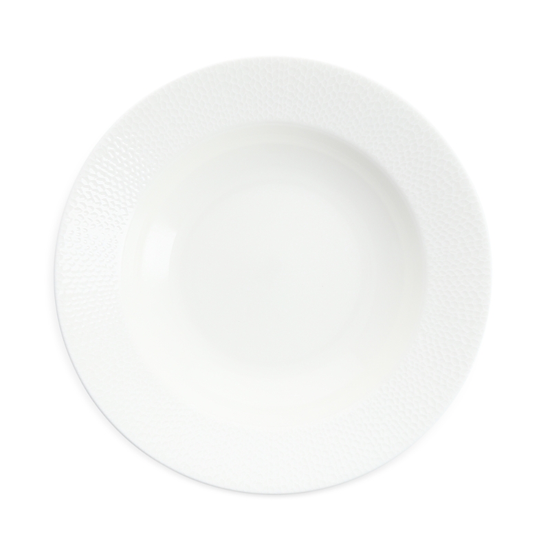 Fortessa Amanda White Embossed Rim Soup Bowl, Set Of 4 In White