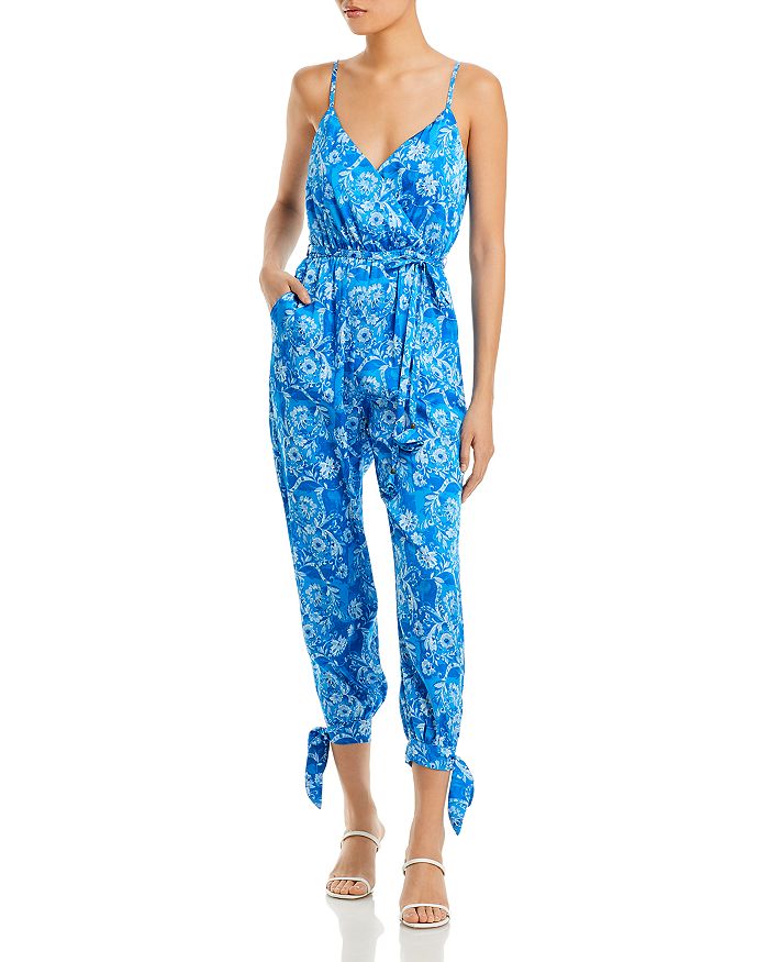 AQUA Watercolor Floral Belted Jumpsuit - 100% Exclusive | Bloomingdale's