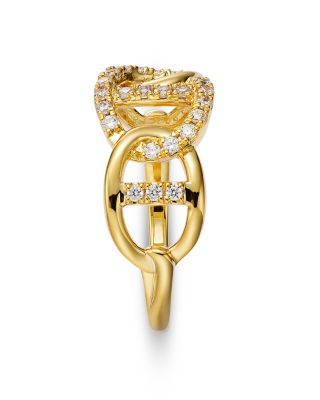 Diamond Link Ring in 14K Yellow Gold, 0.25 tcw 