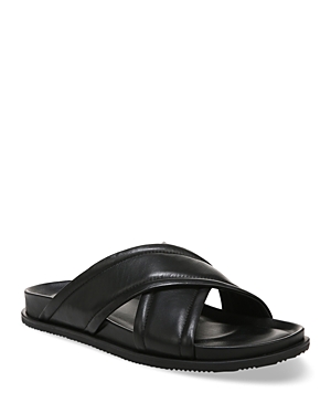 Shop Vince Men's Derek Crossover Strap Slip On Slide Sandals In Black
