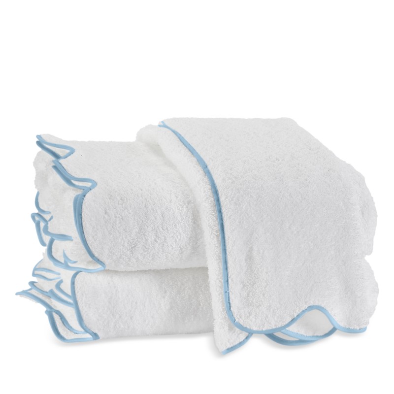 Matouk Cairo Scallop Hand Towel in Light Blue
